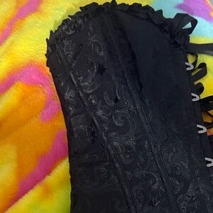 Chic Black Corset with Lace Detailing